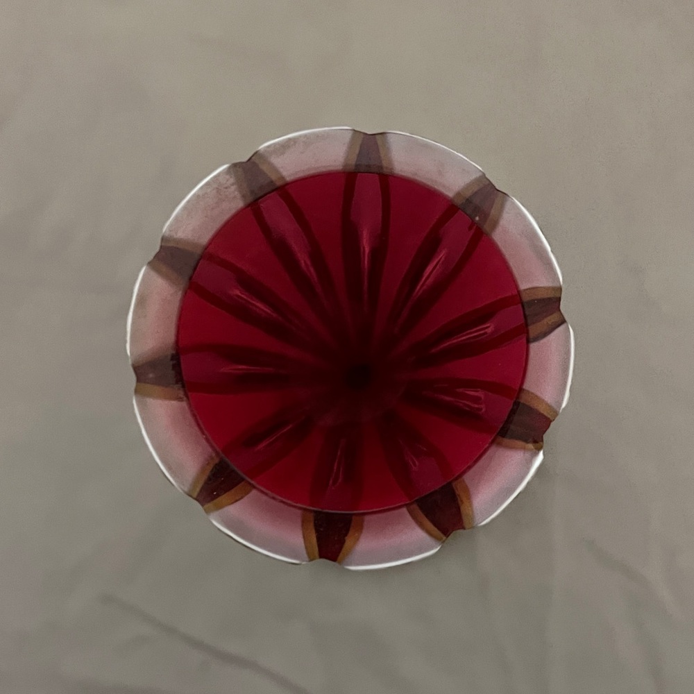 This is an antique Bohemian overlay glass vase. - Picture 5 of 7